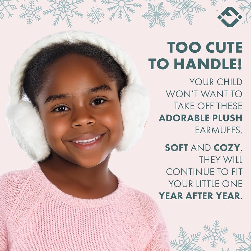 Funky Junque Winter Ear Muffs for Kids Girl Boy Fuzzy Cozy Warm Earmuffs Adjustable Cold Weather Ear Warmer Ages 4-12 - Image 5